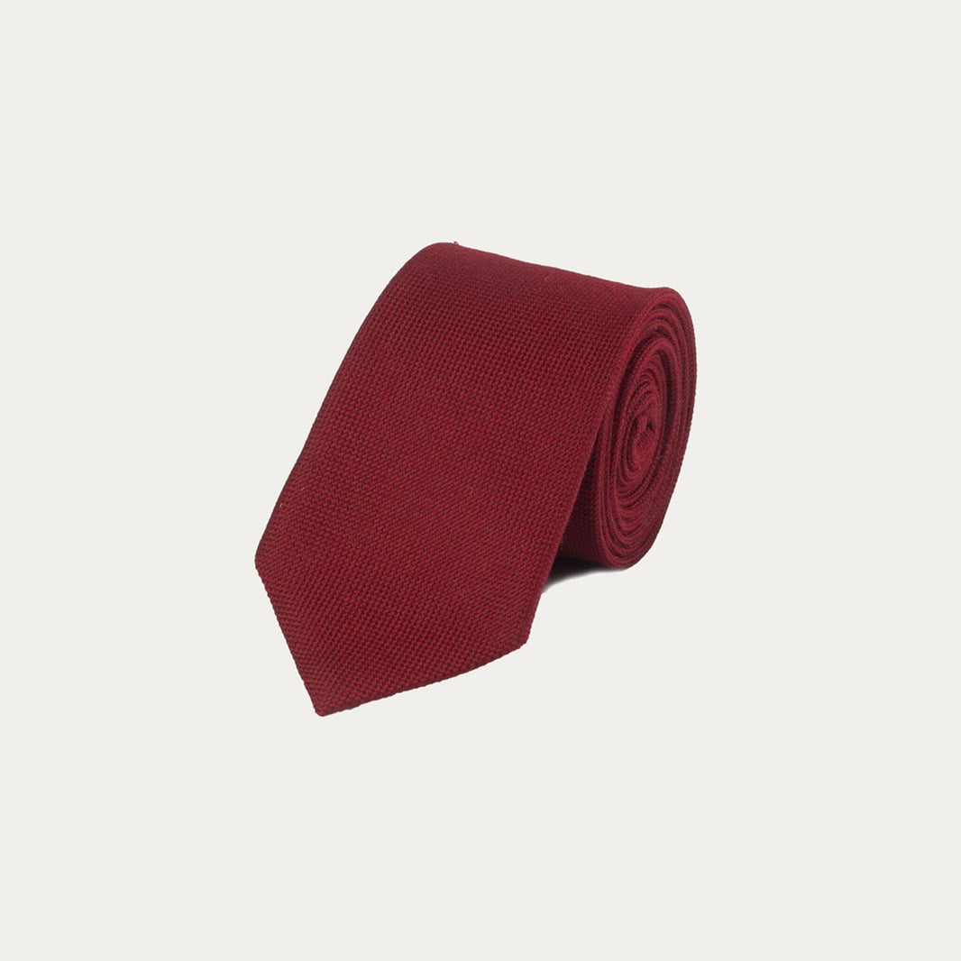 Burgundy wool and silk tie