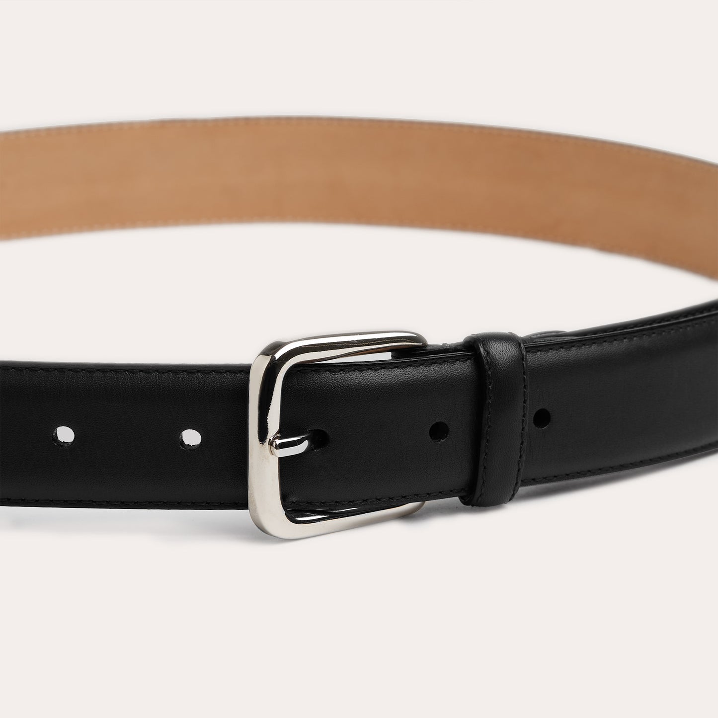 Ceinture en cuir pleine fleur noire