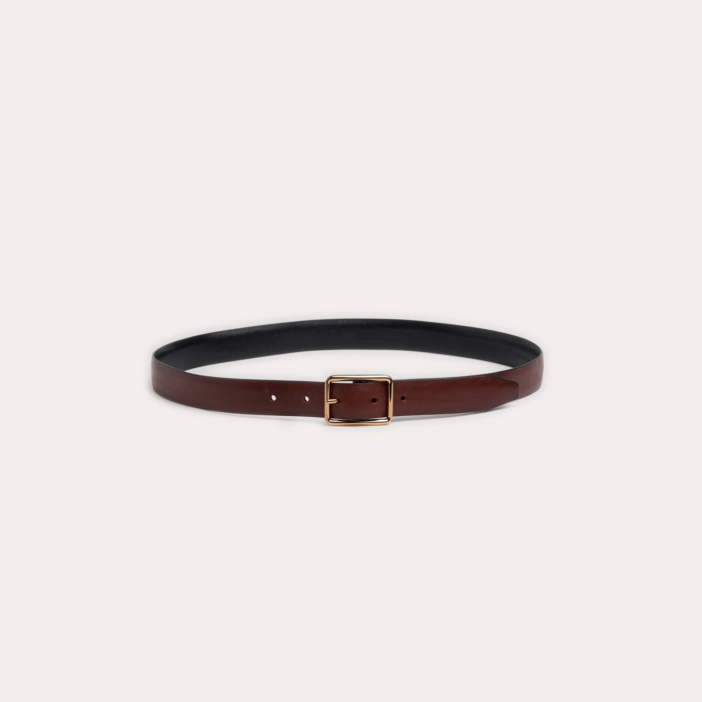 Ceinture réversible noire et bordeaux en cuir de vachette