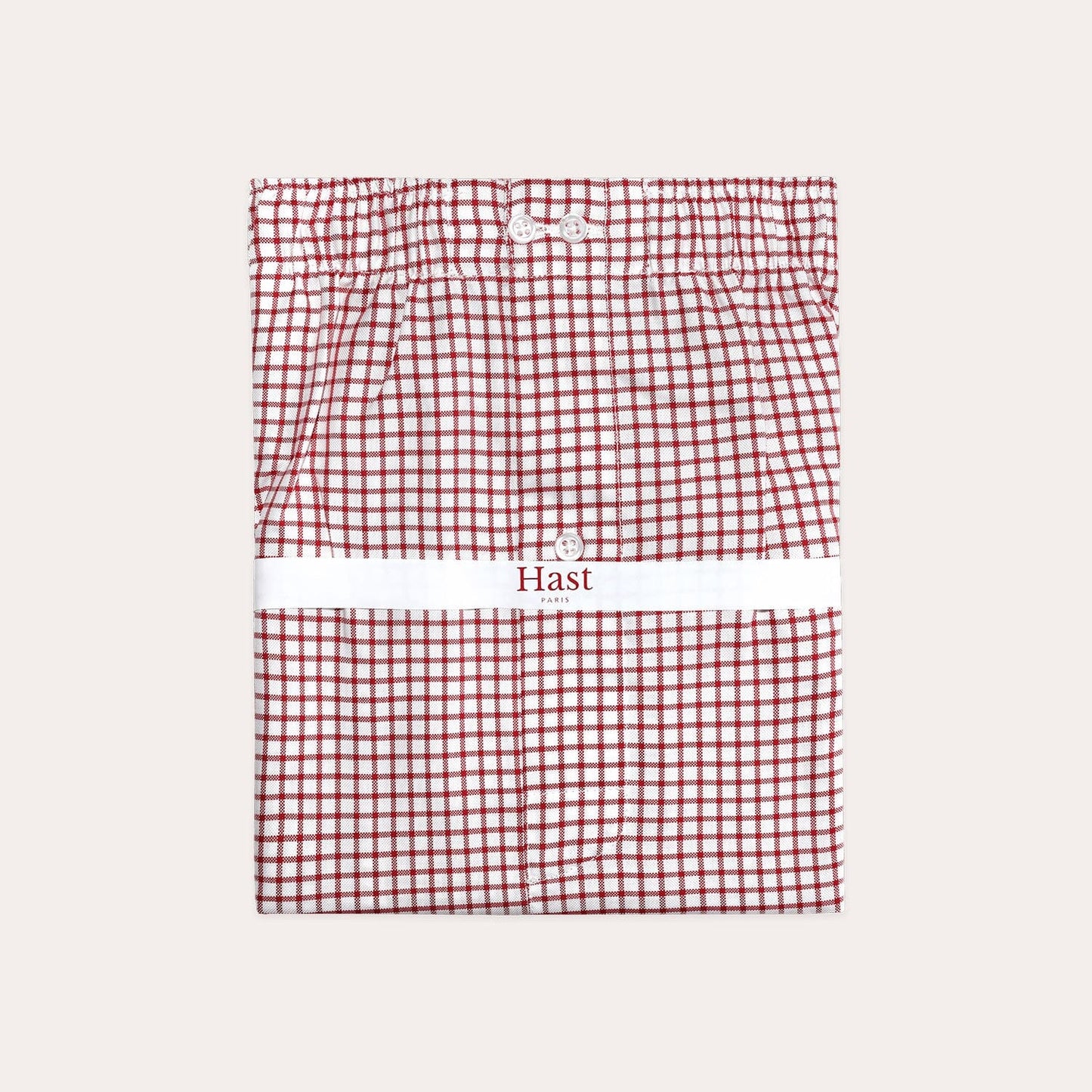 Upcycled red checkered boxer shorts