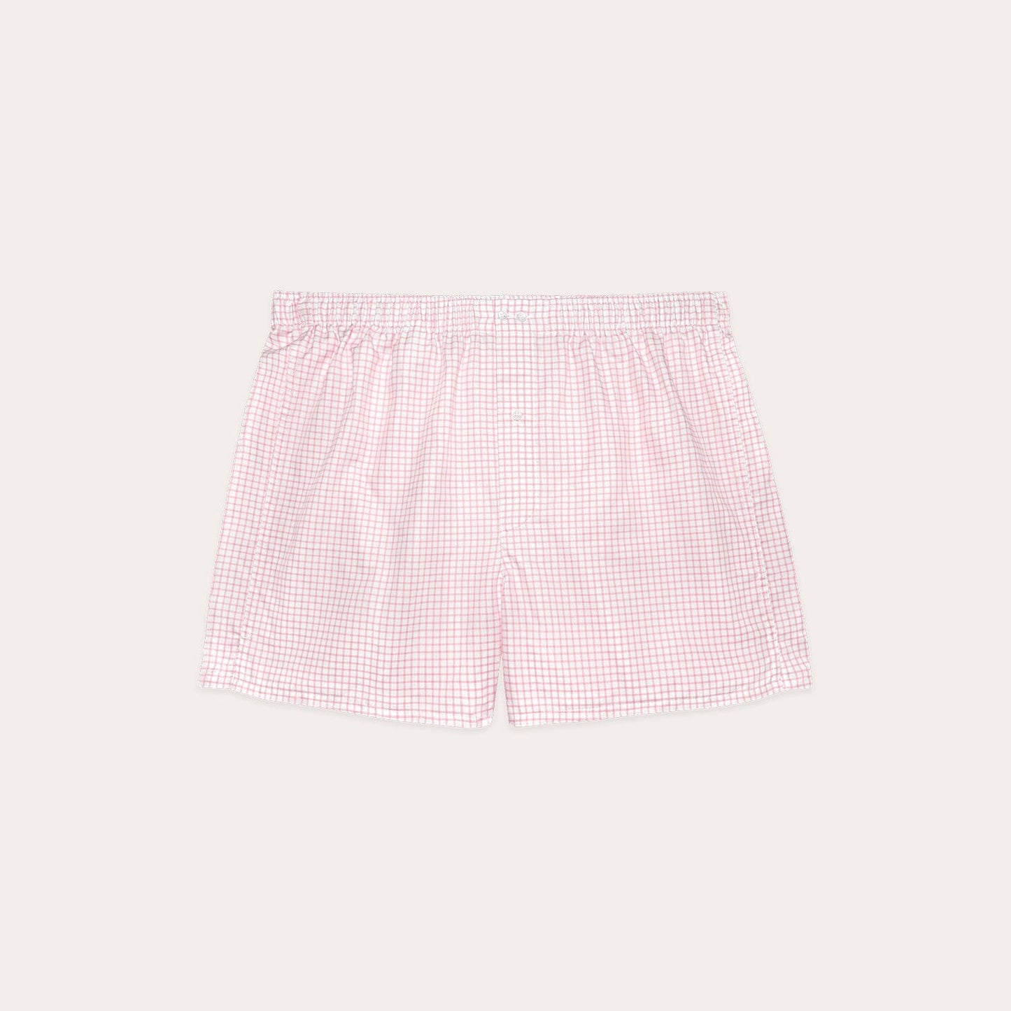 Upcycled pink check boxer shorts