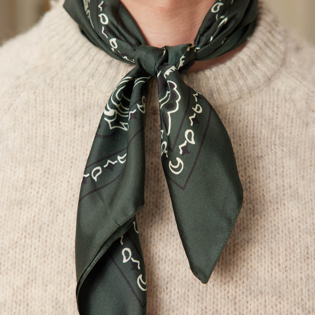 Green silk scarf