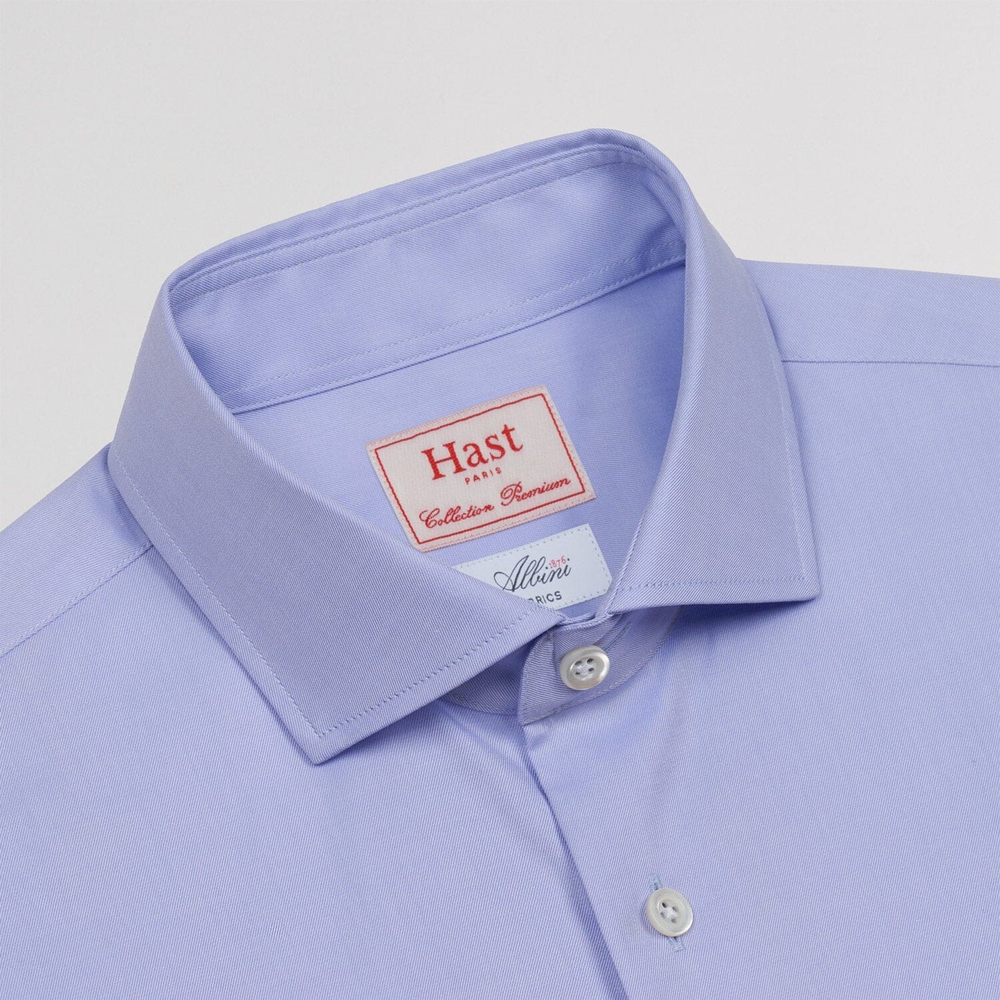 Premium fitted shirt in blue double-twisted twill