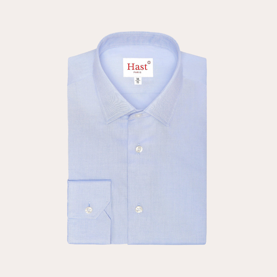 Chemise en oxford double retors bleue