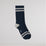 Navy and gray striped socks