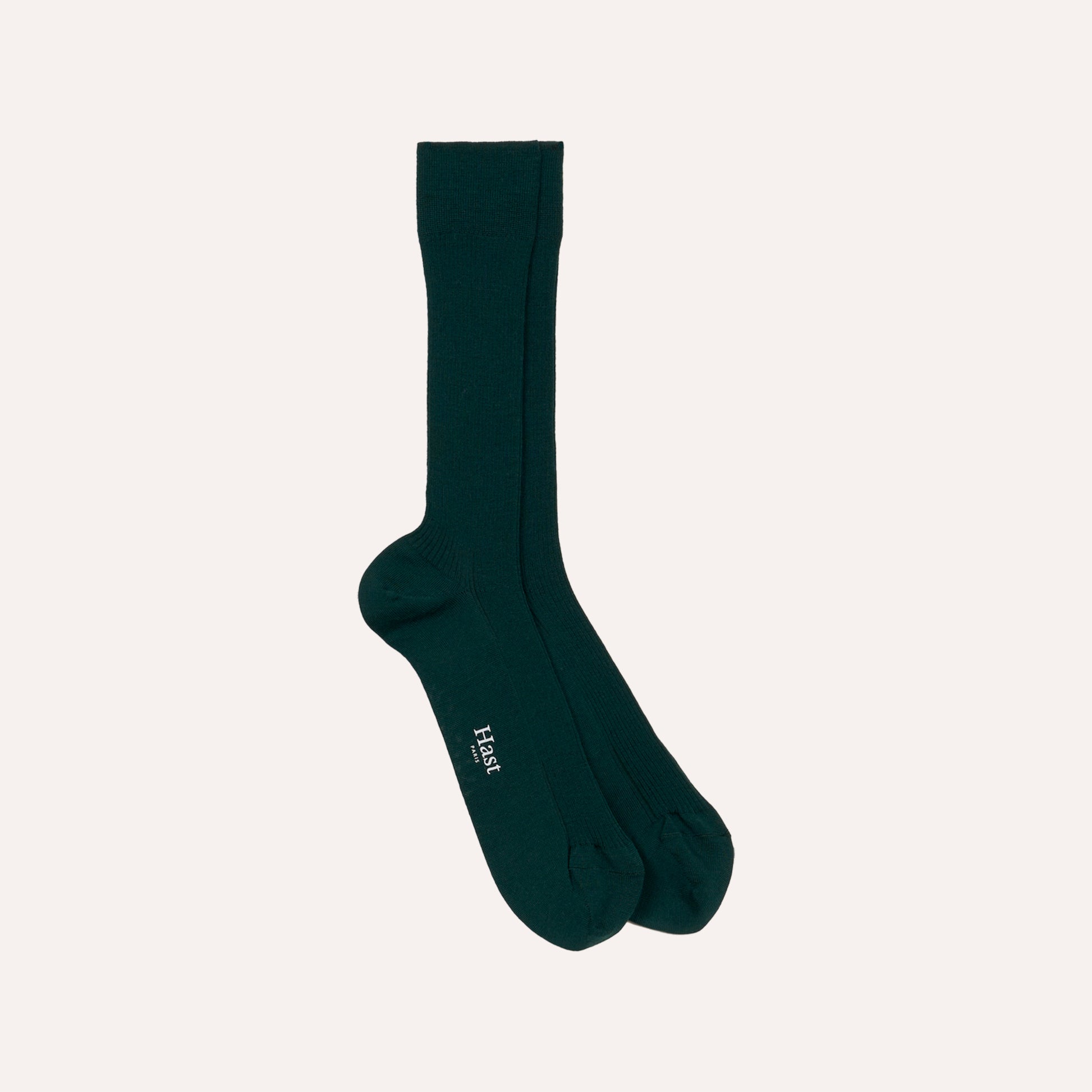 Chaussettes vert sapin en laine mérinos