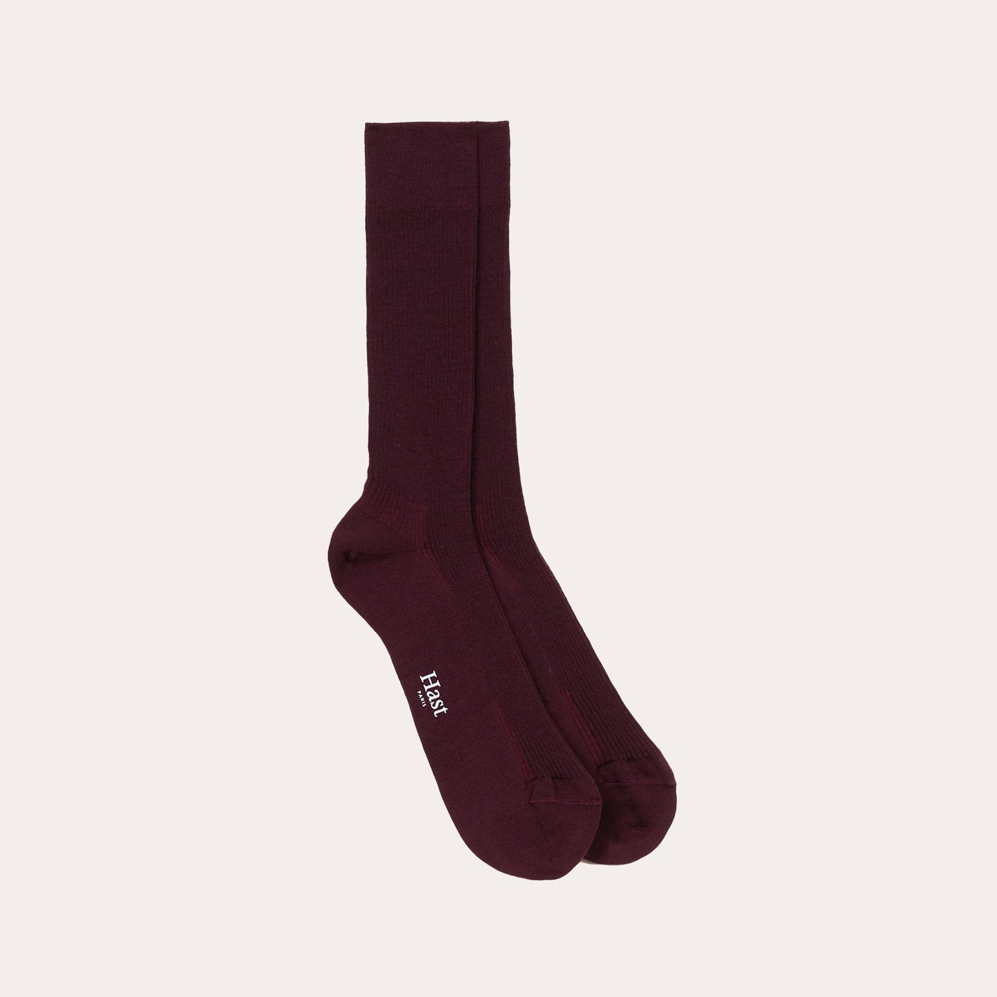 Chaussettes prune en laine mérinos