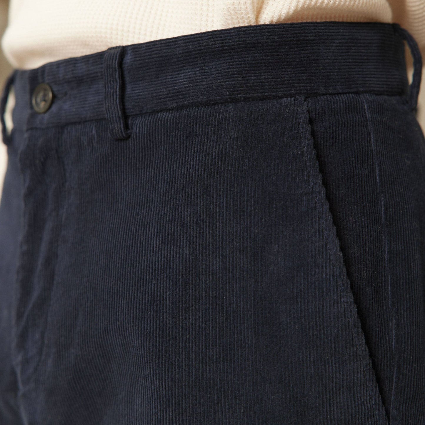 Navy velvet chinos