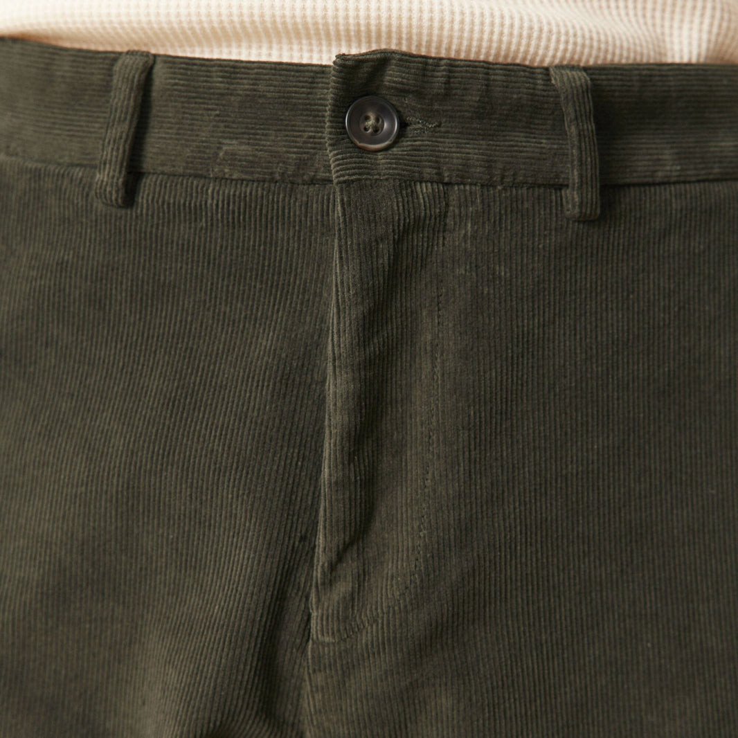 Green corduroy chinos