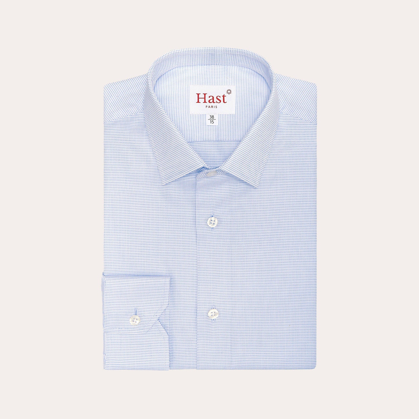 Chemise cintrée en royal oxford bleu pied-de-puce