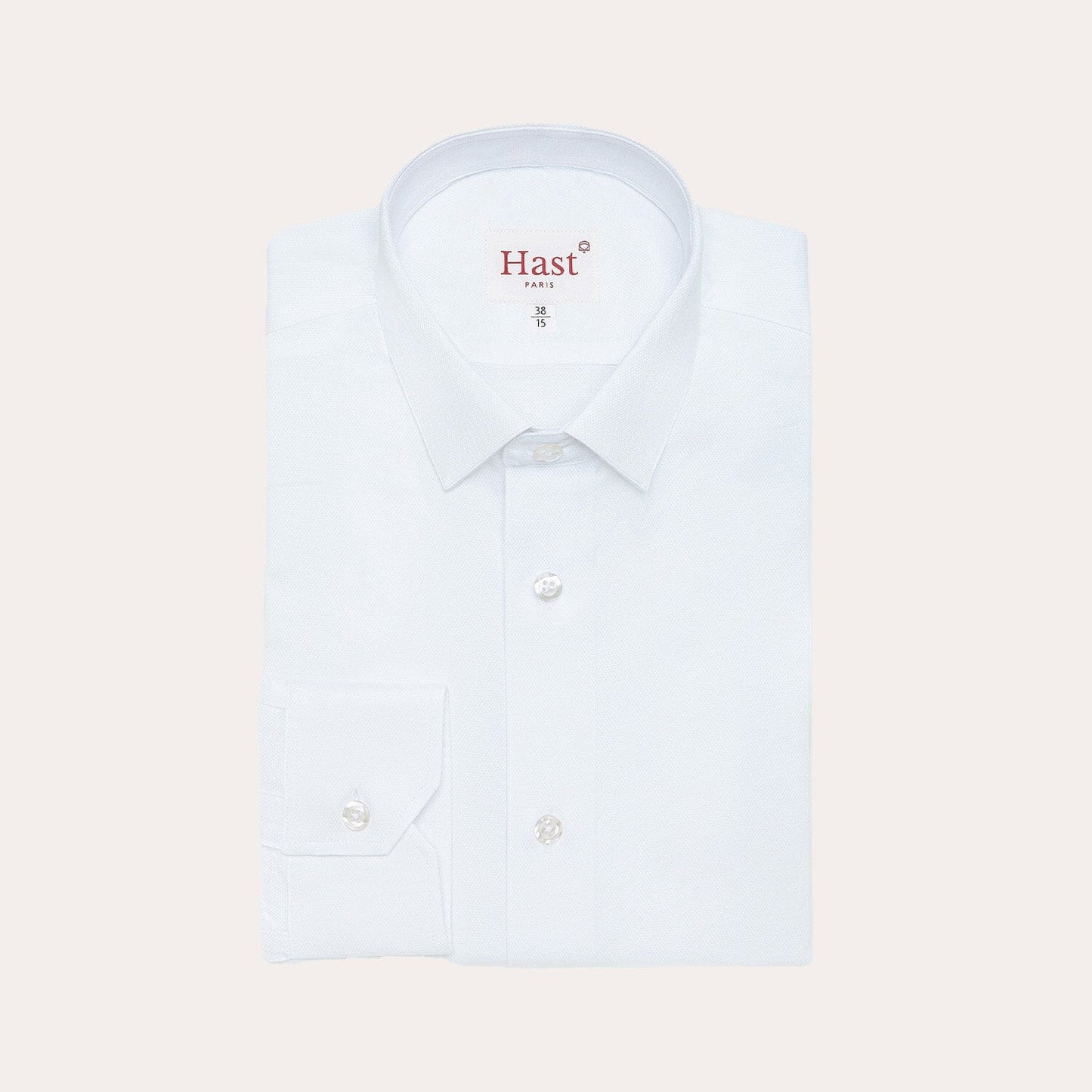 White double-twisted dobby fitted shirt