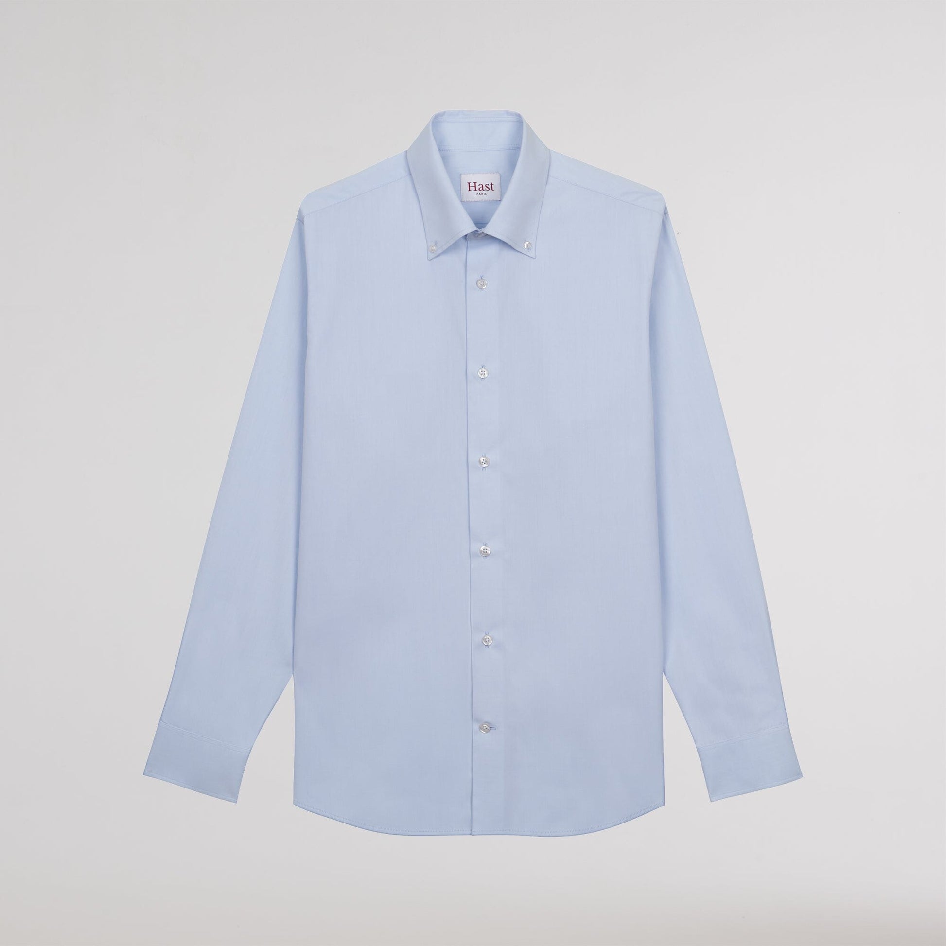 Chemise cintrée en oxford double retors bleu ciel