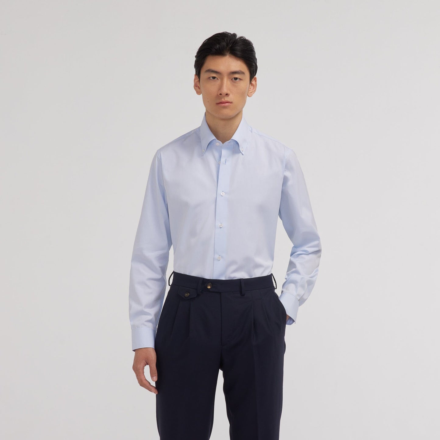 Chemise en oxford double retors bleu ciel