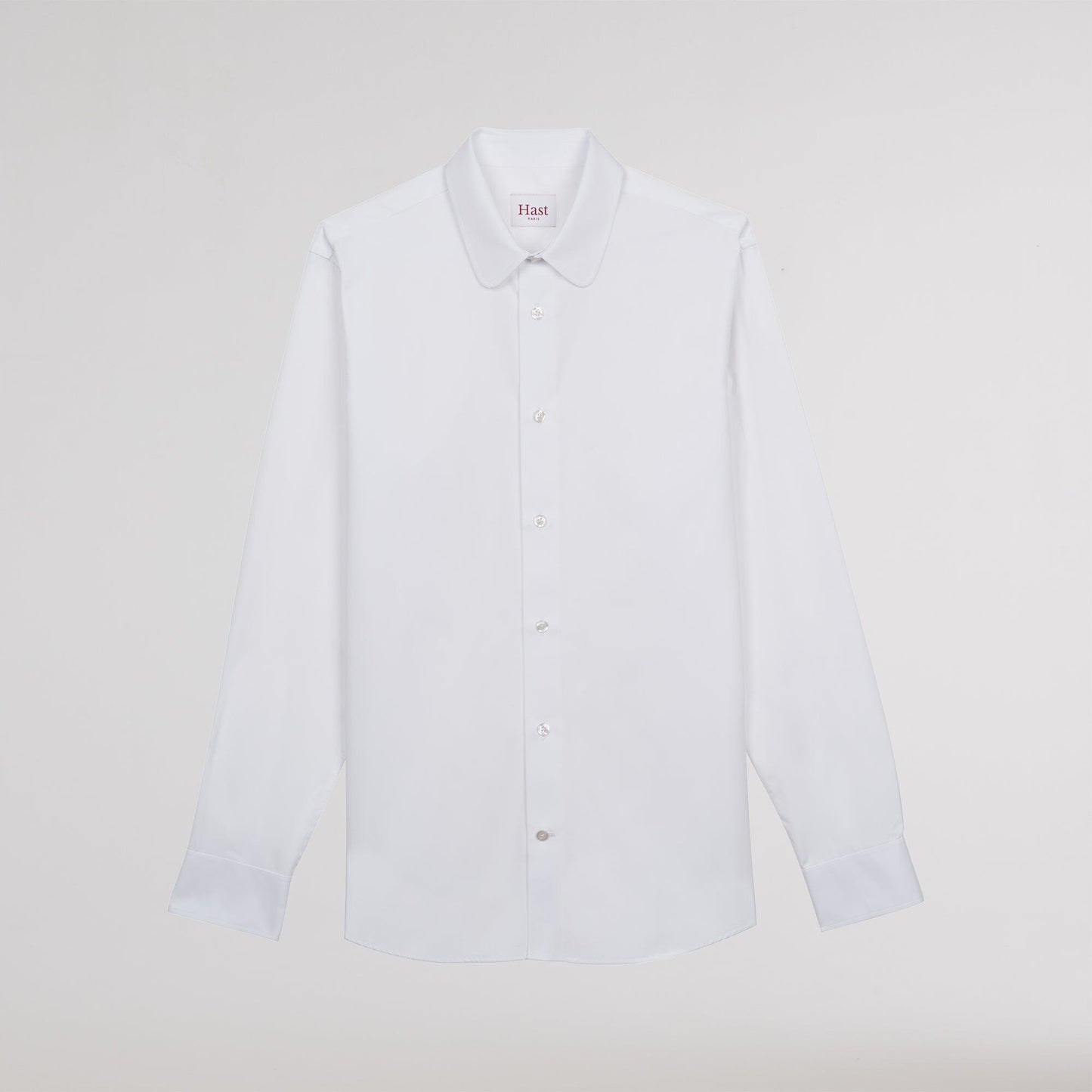 Chemise cintrée en popeline double retors blanche