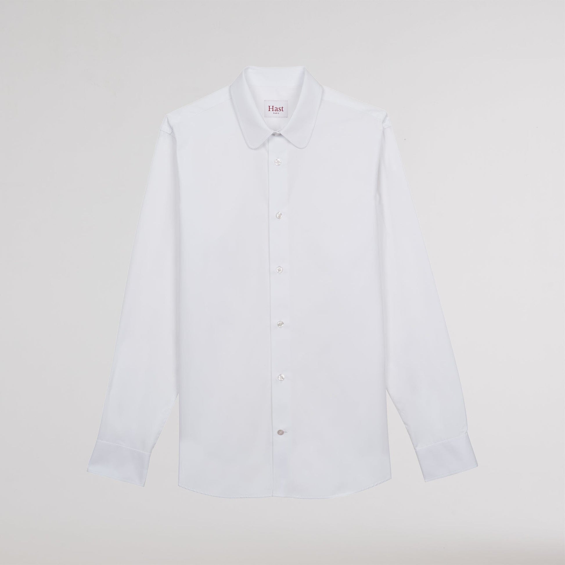 Chemise cintrée en popeline double retors blanche