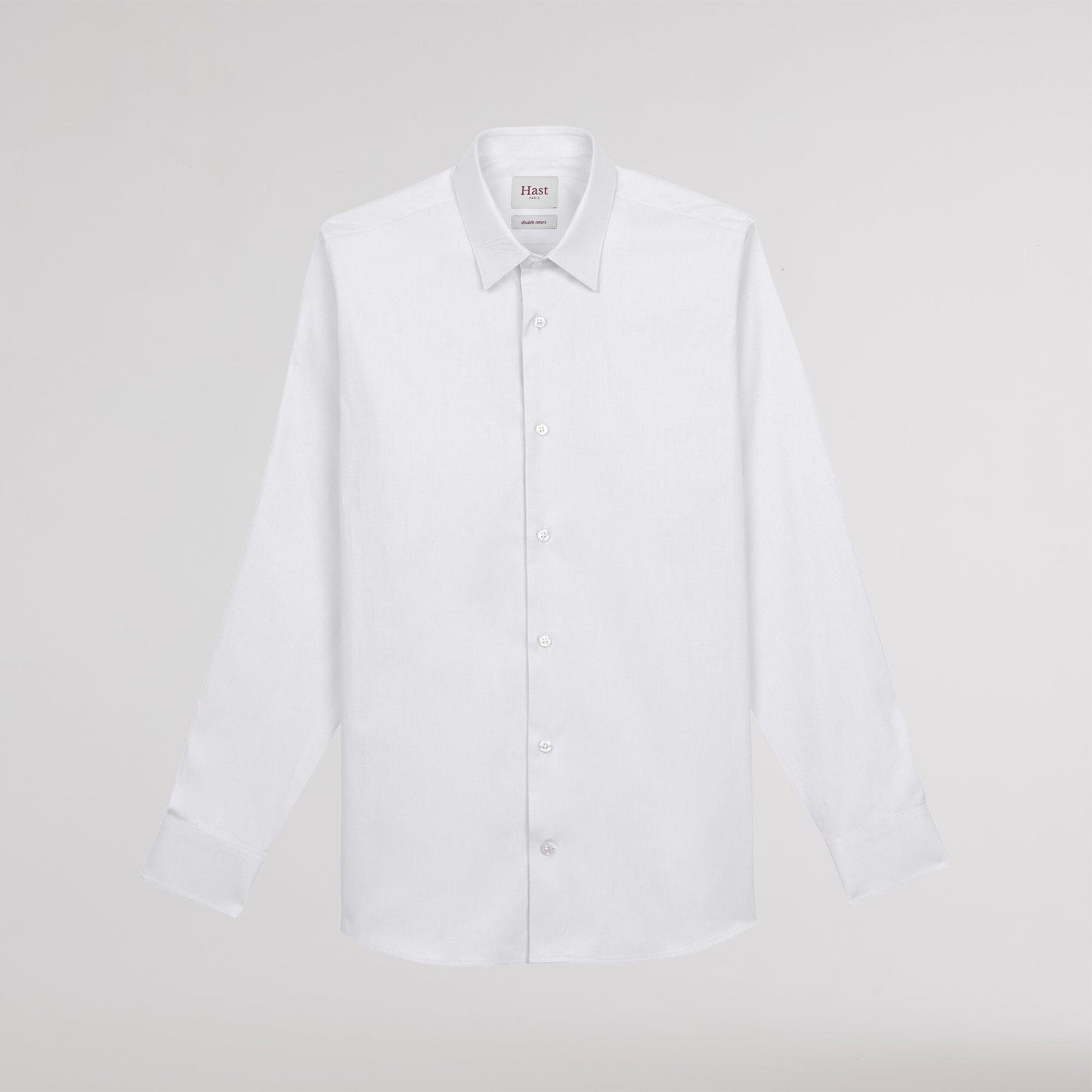 Chemise cintrée en oxford double retors blanche