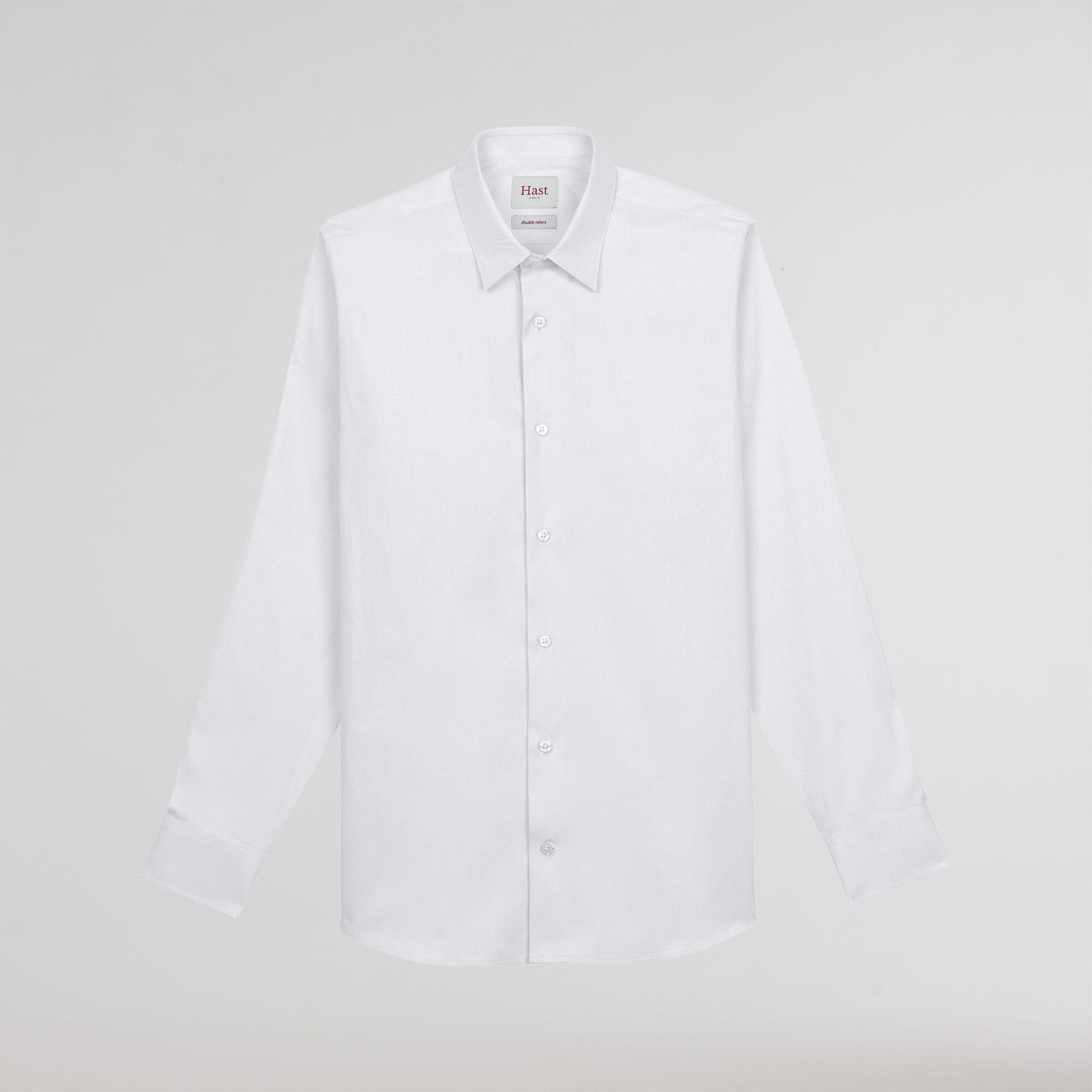 Chemise cintrée en oxford double retors blanche