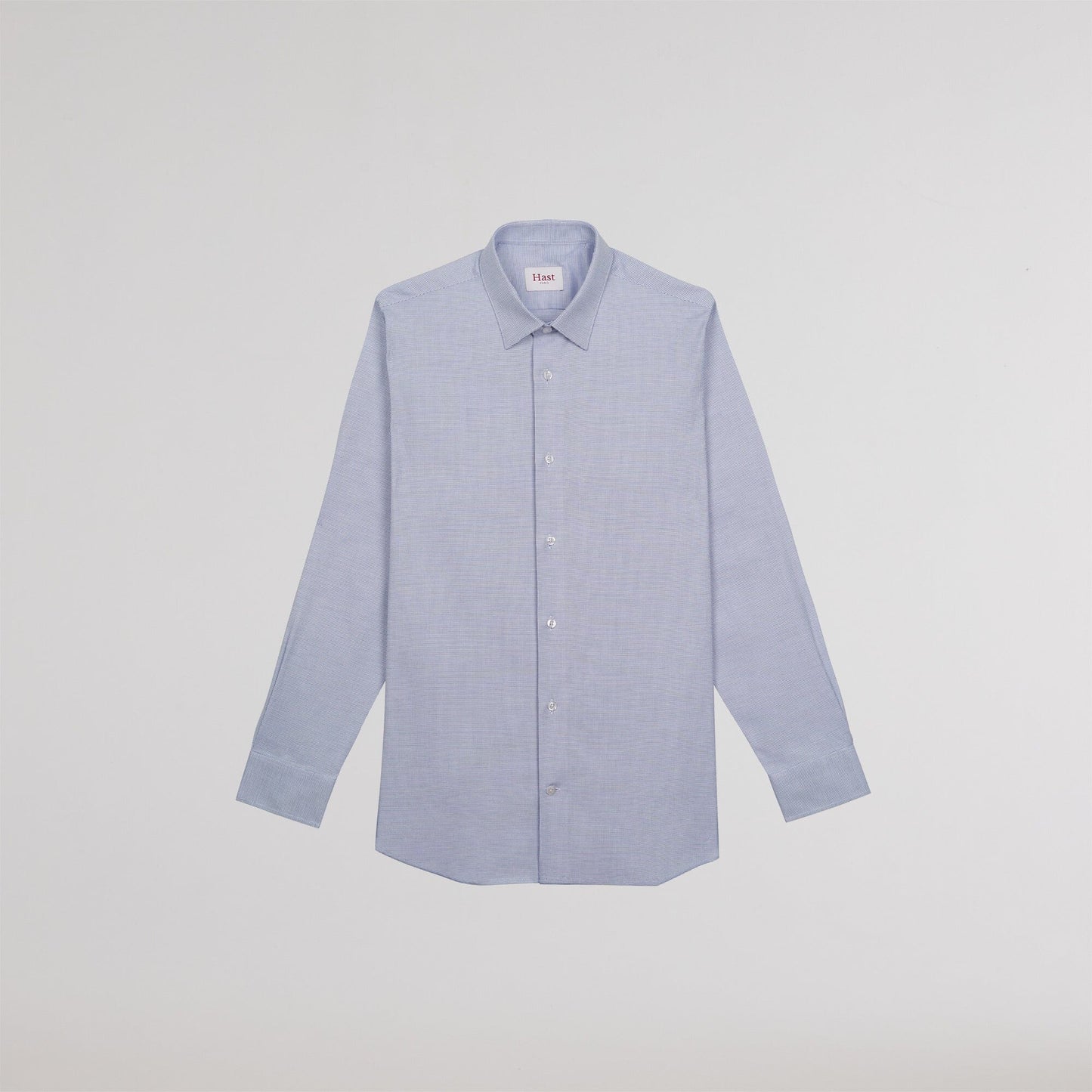 Fitted shirt in royal double-twisted blue flea-foot oxford