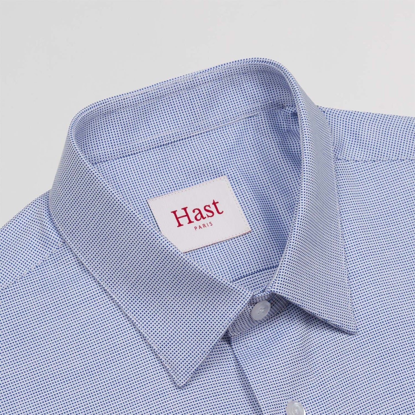 Fitted shirt in royal double-twisted blue flea-foot oxford