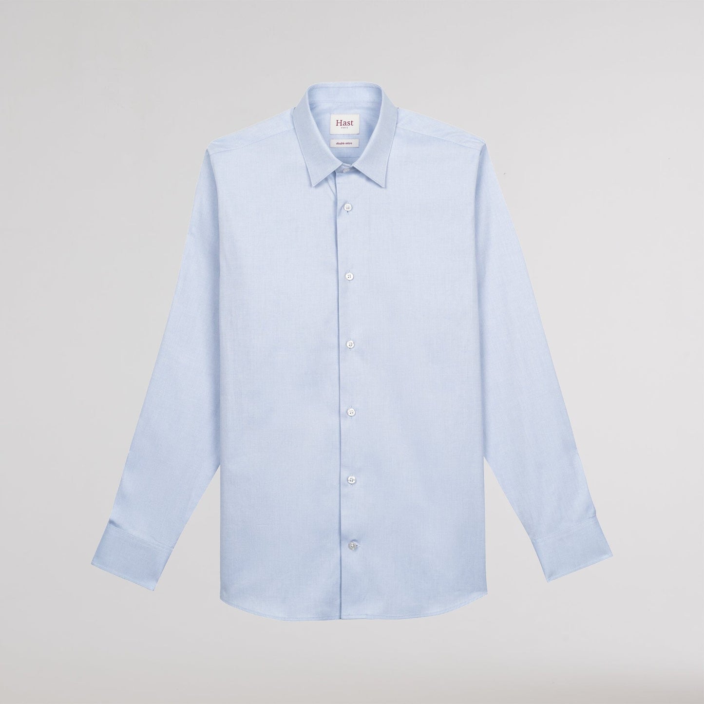 Chemise cintrée en oxford double retors bleu ciel