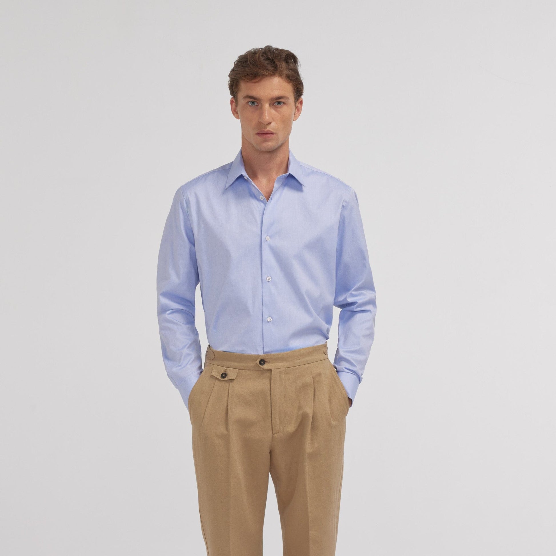 Chemise en oxford double retors bleue