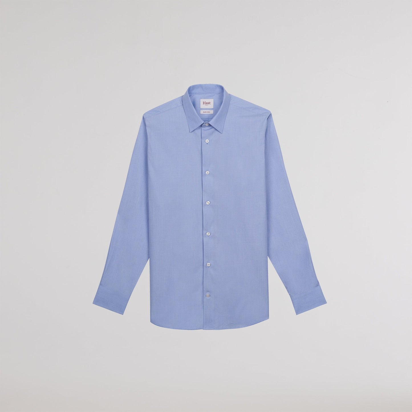 Blue double-twisted fil-à-fil fitted shirt