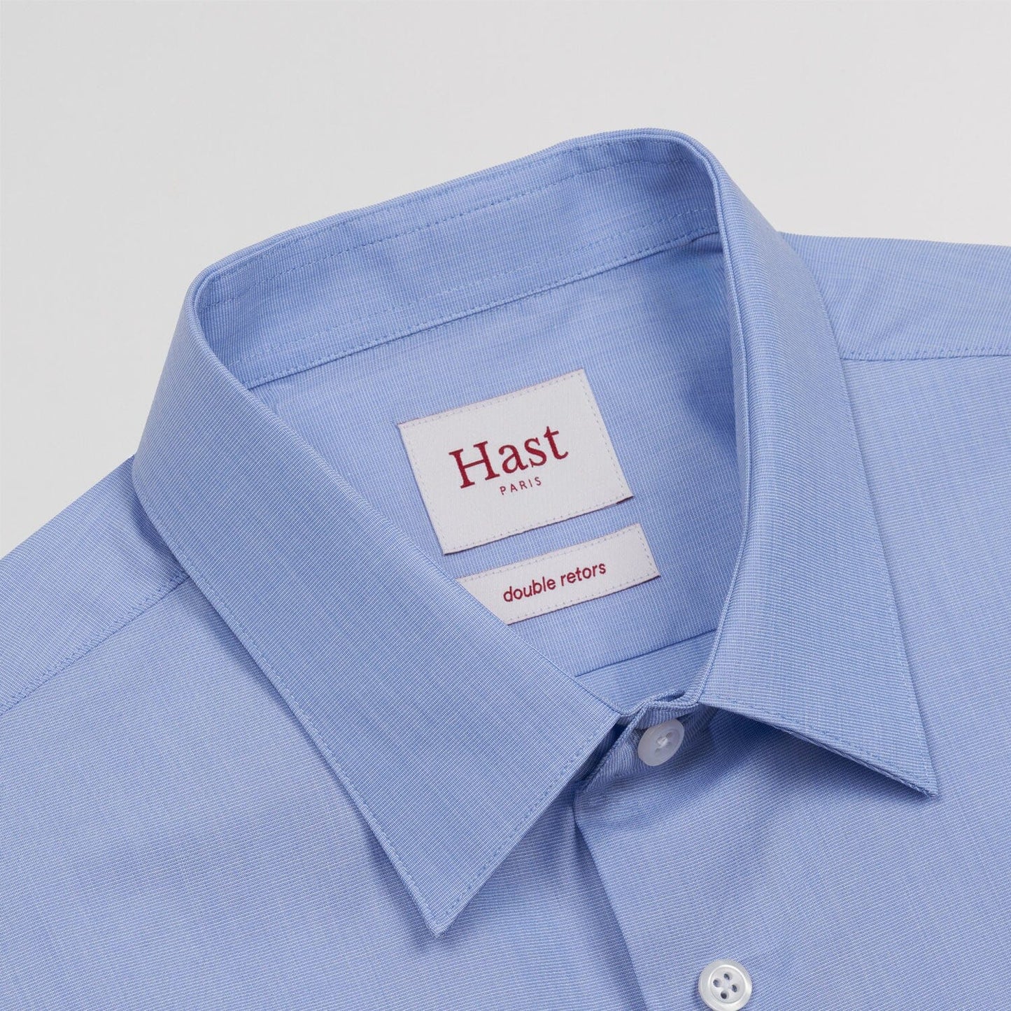 Blue double-twisted fil-à-fil fitted shirt