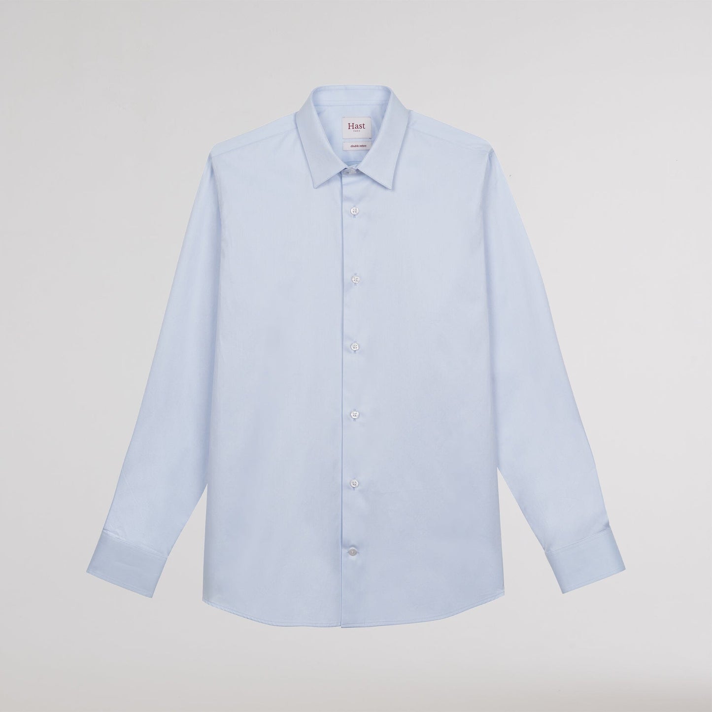 Chemise cintrée en twill double retors bleu ciel