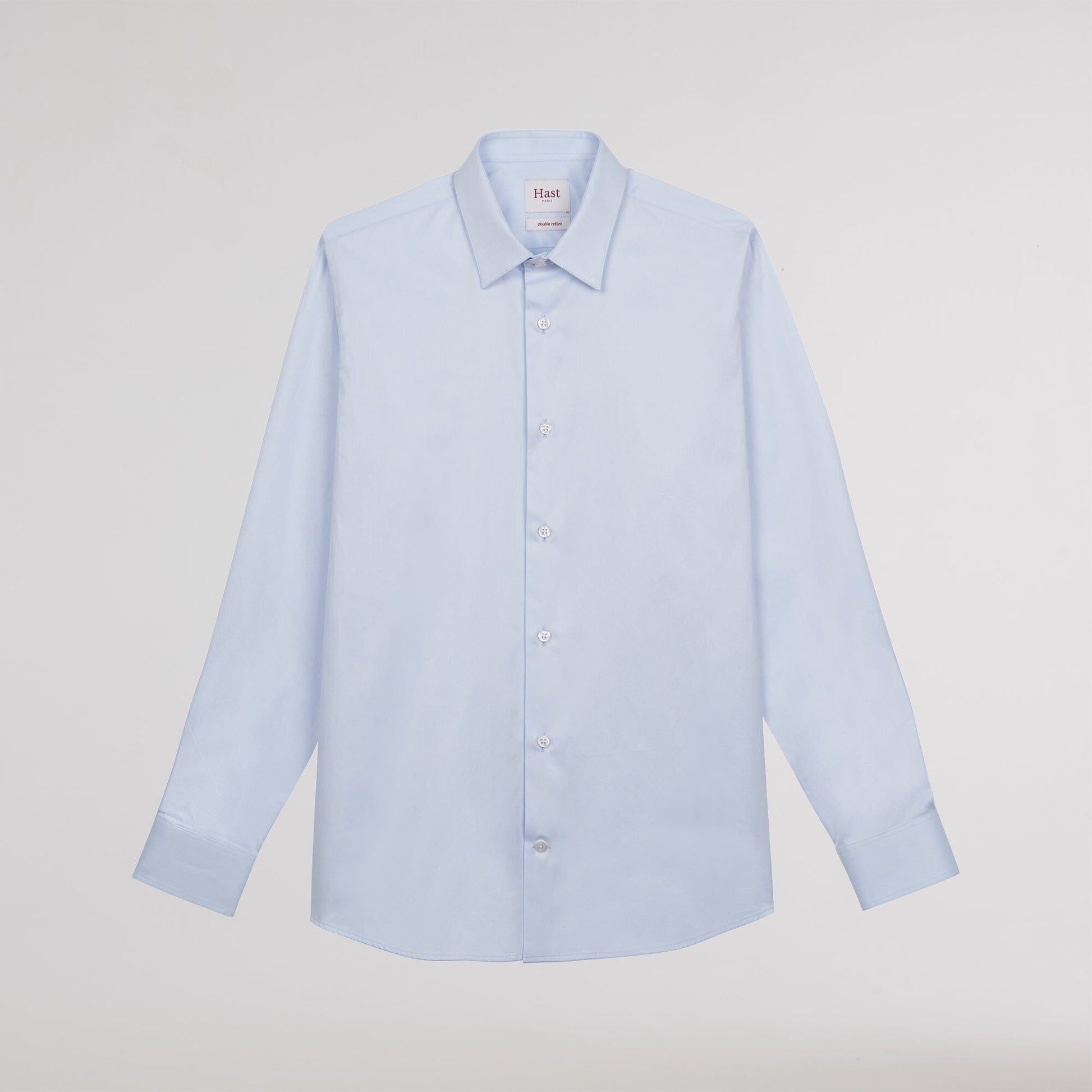 Chemise en twill double retors bleu ciel