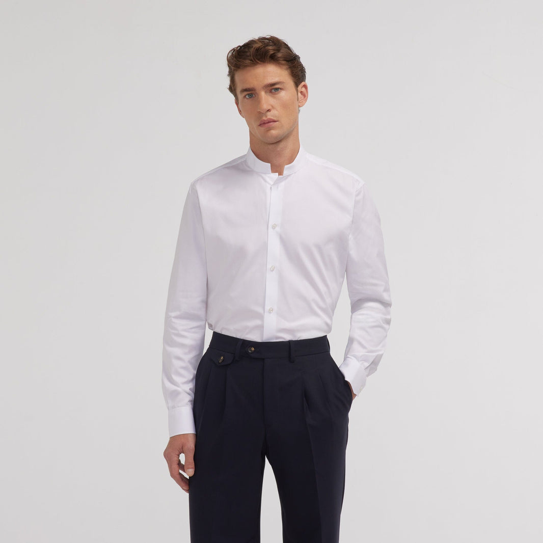 White double-twisted poplin shirt