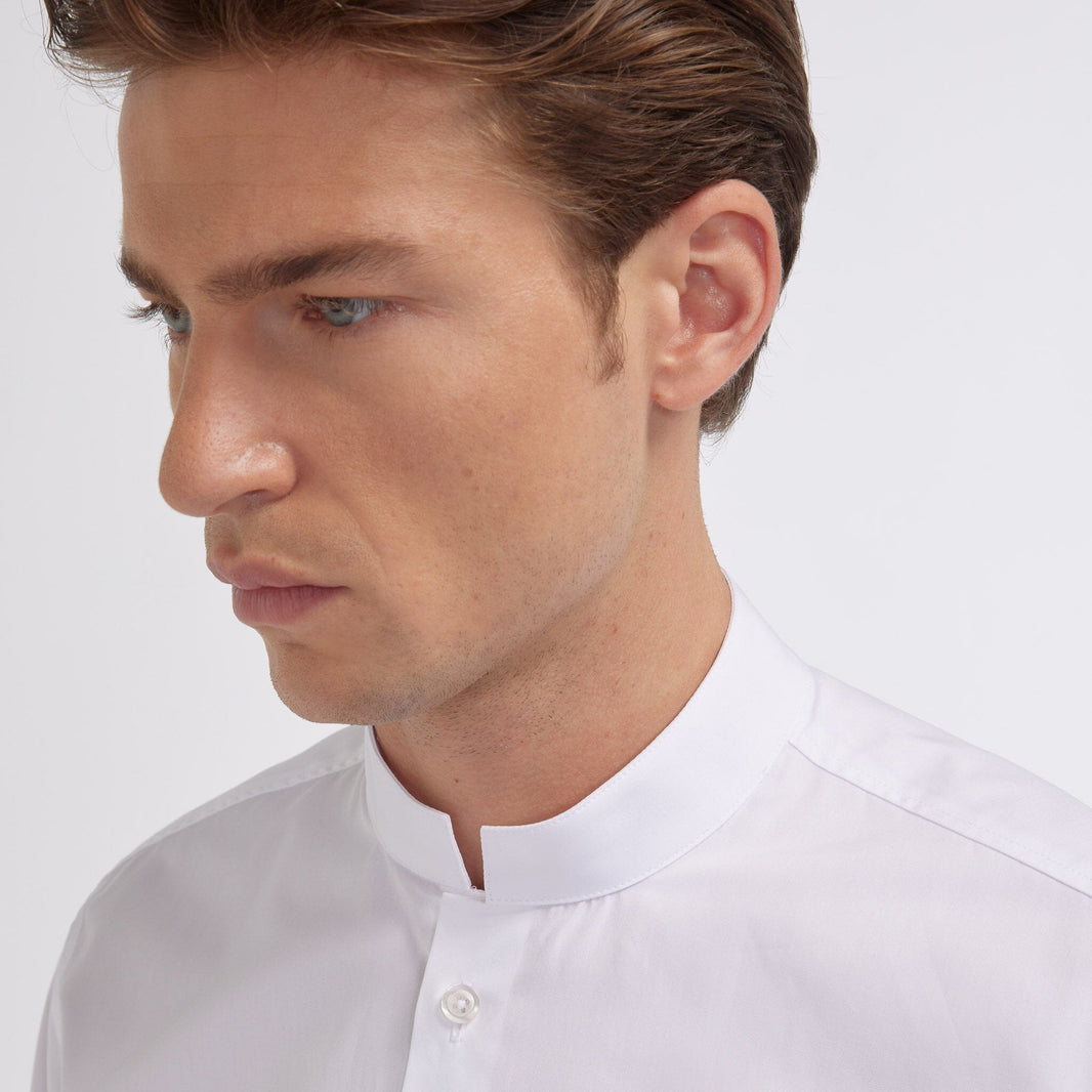 White double-twisted poplin shirt