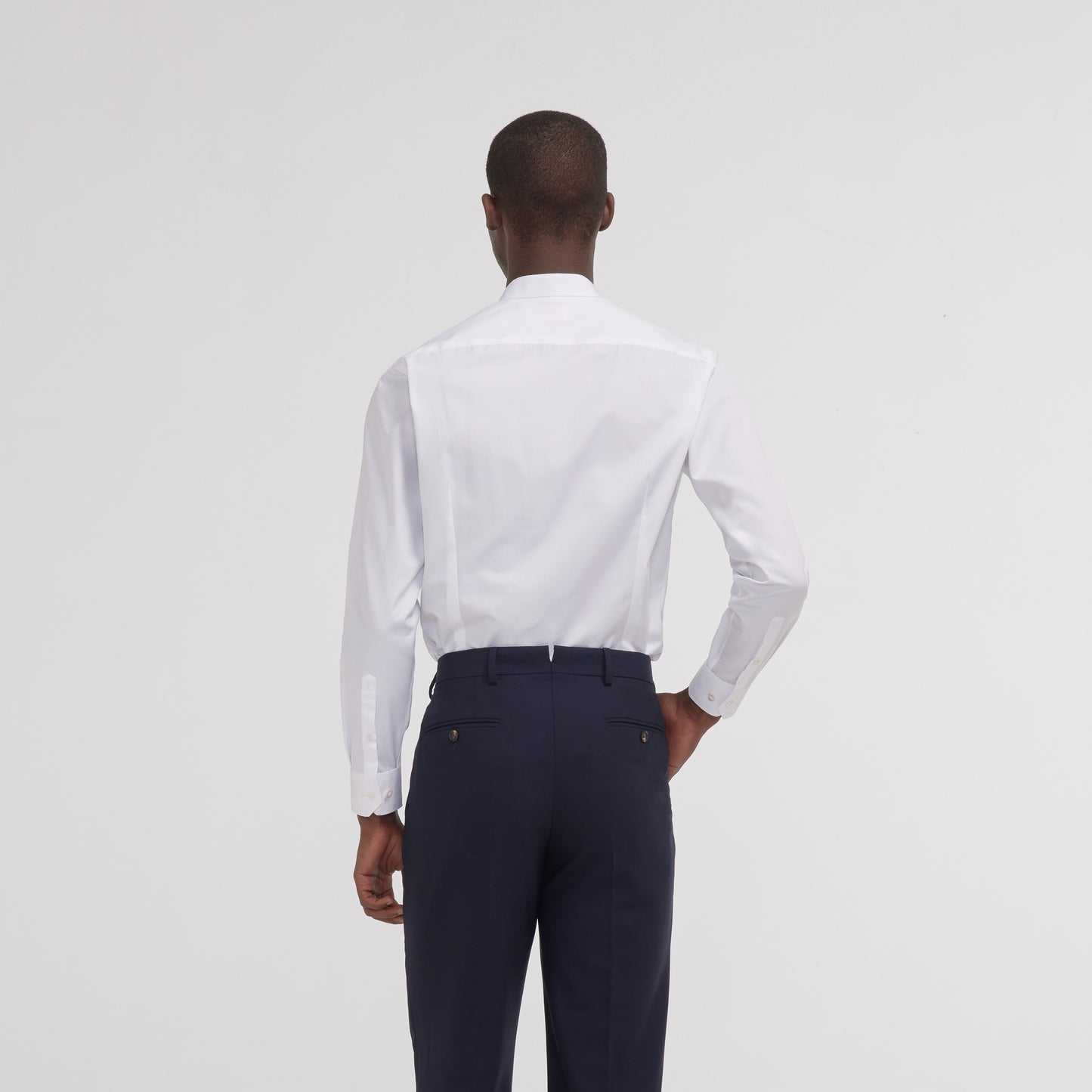 Fitted shirt in white double-twisted poplin