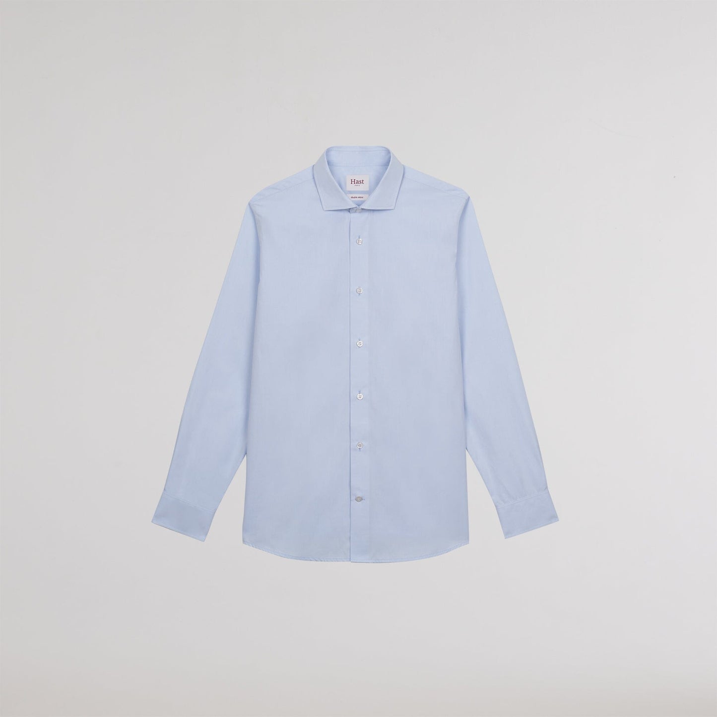 Fitted shirt in sky blue double-twisted poplin