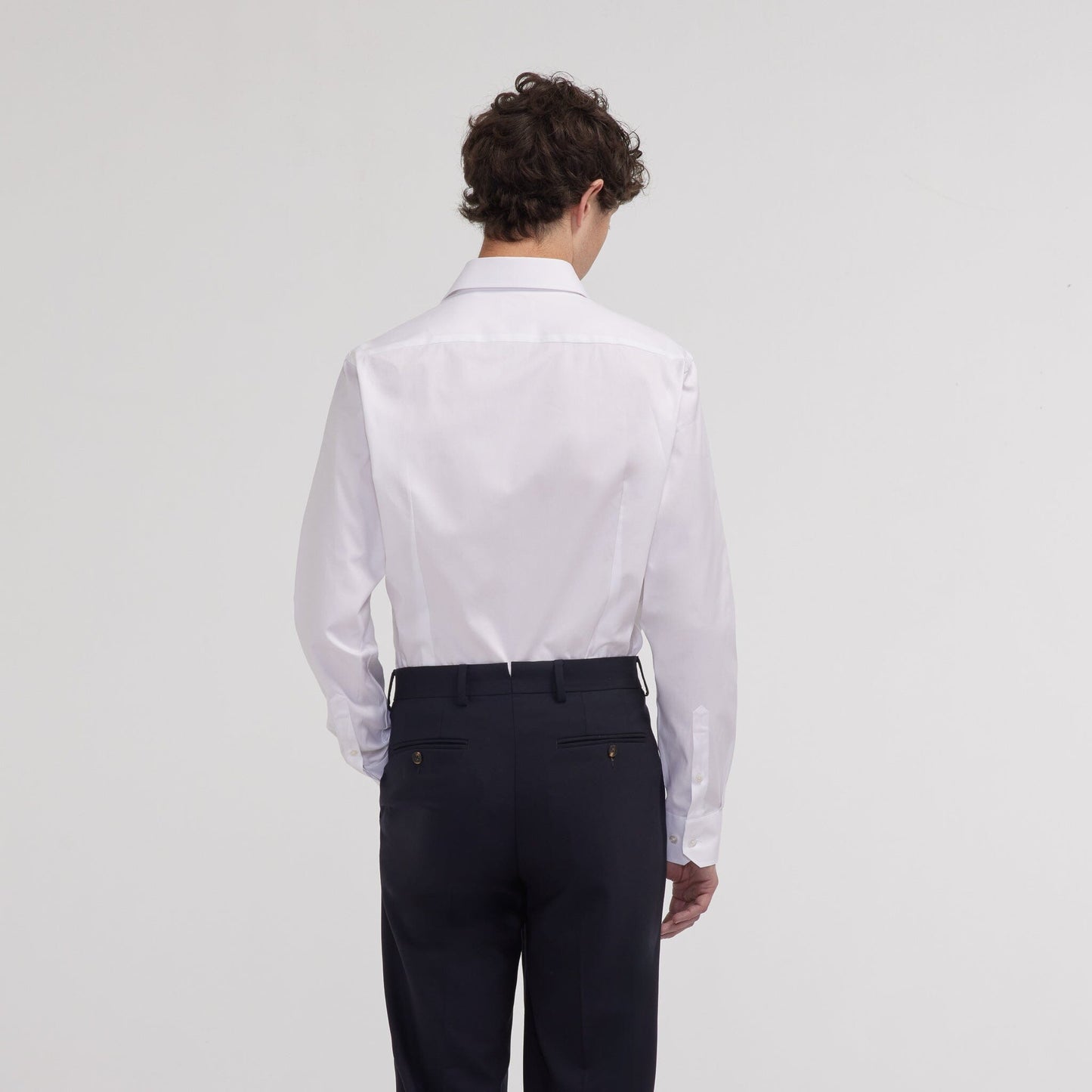 Chemise cintrée en oxford double retors blanche