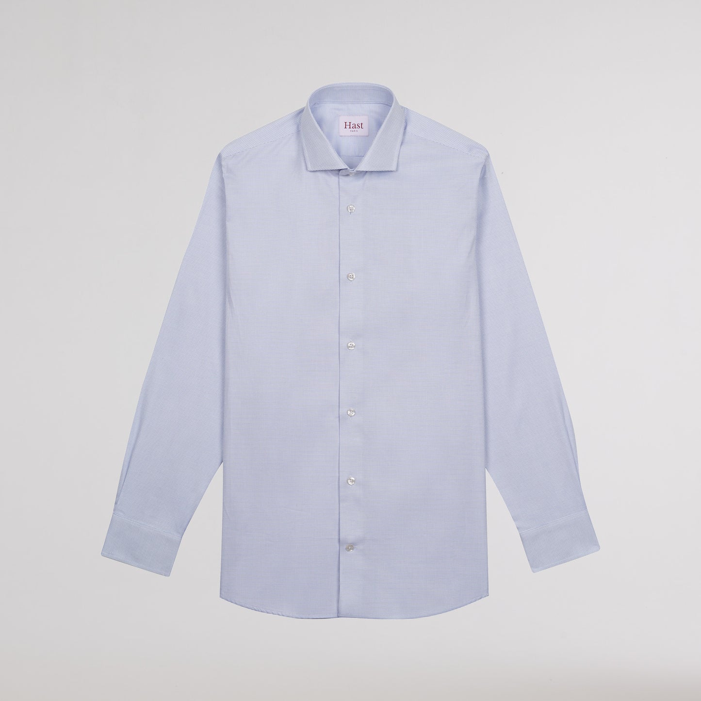 Chemise en royal oxford double retors pied de puce bleue