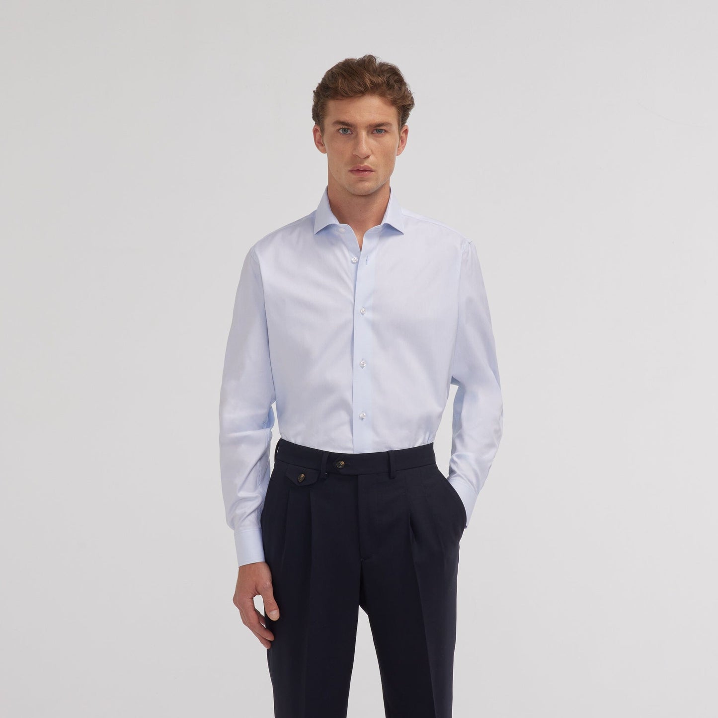 Chemise en oxford double retors bleu ciel