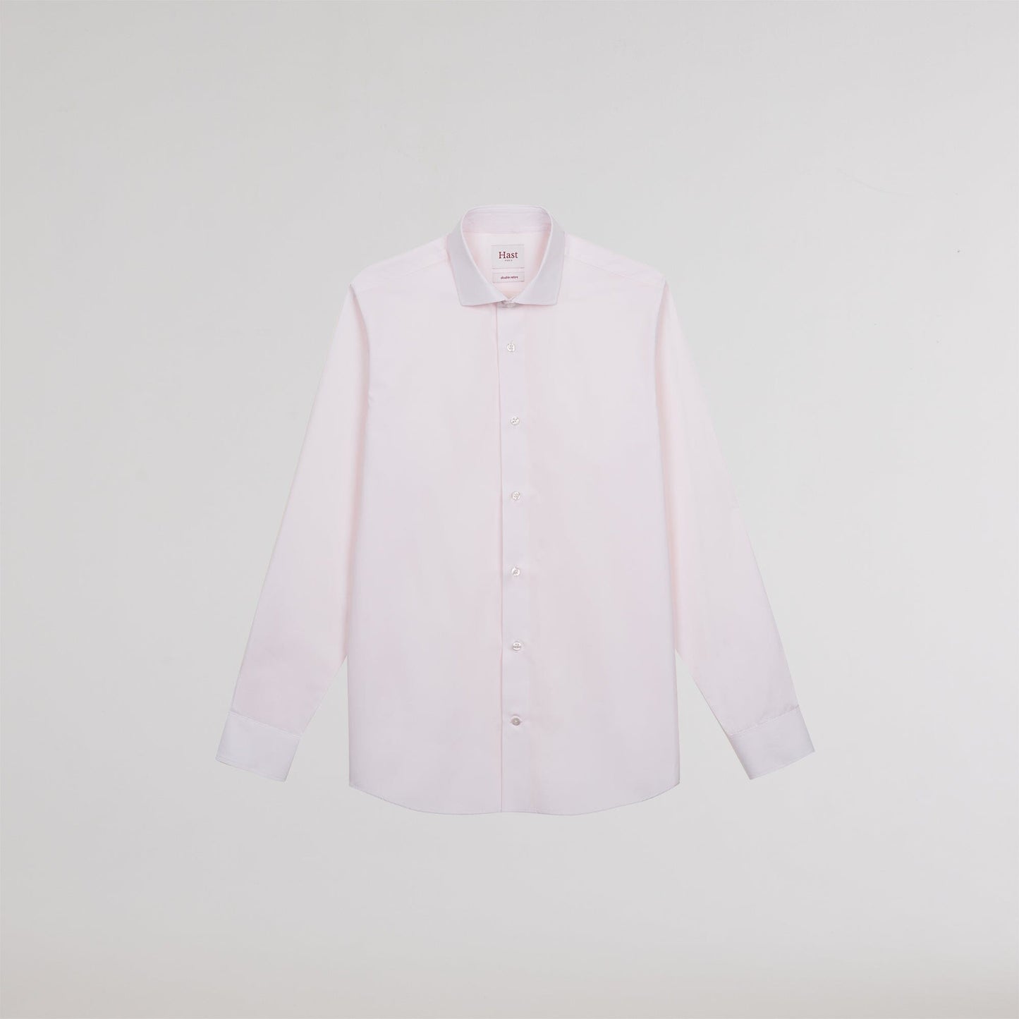 Fitted shirt in pale pink double-twisted poplin