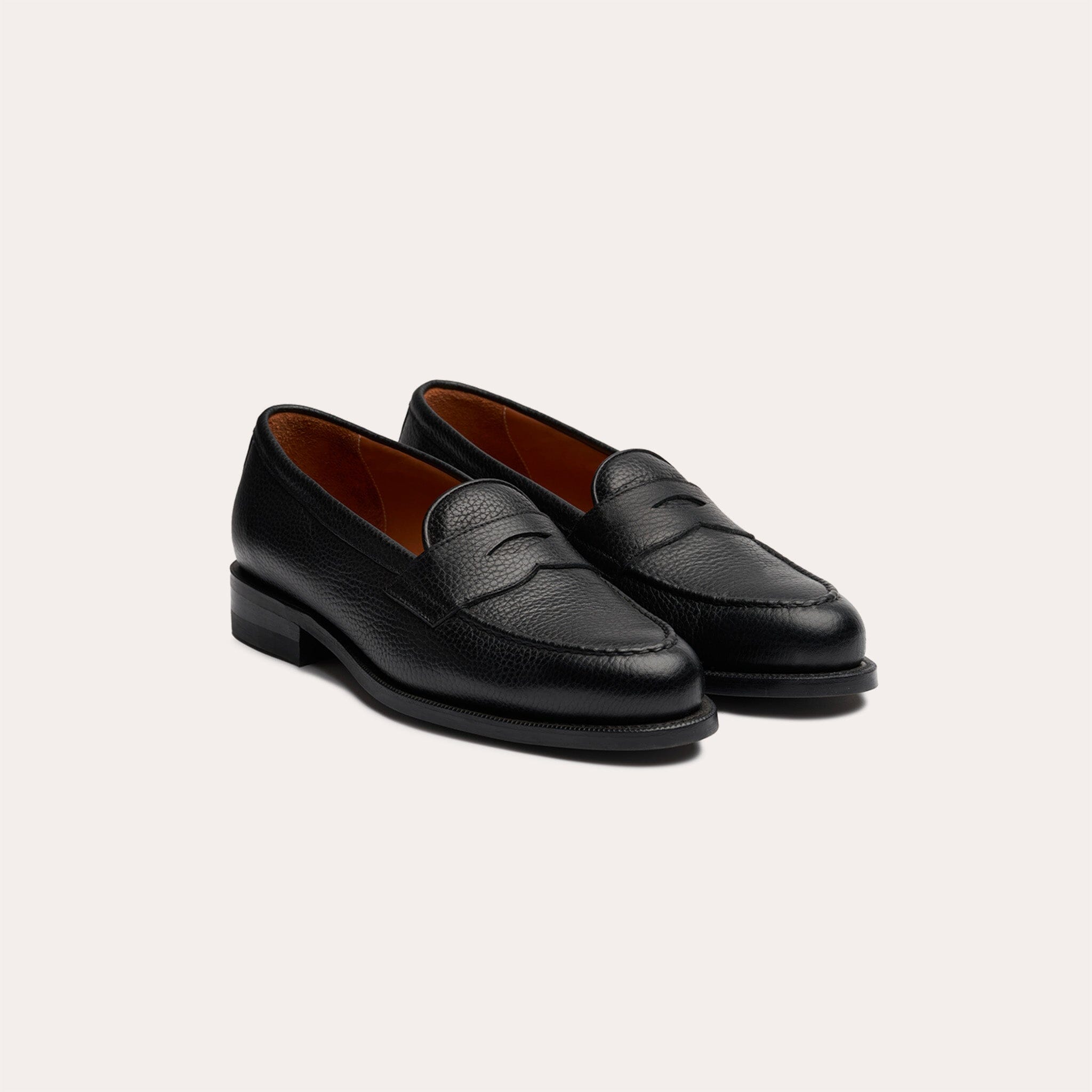 Black leather moccasins on sale