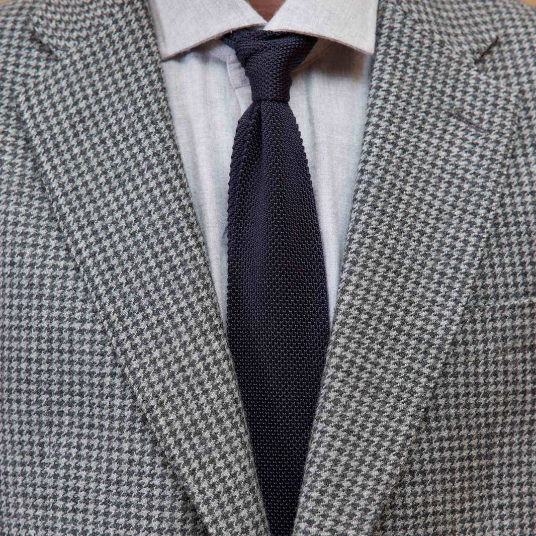 Grey houndstooth wool jacket