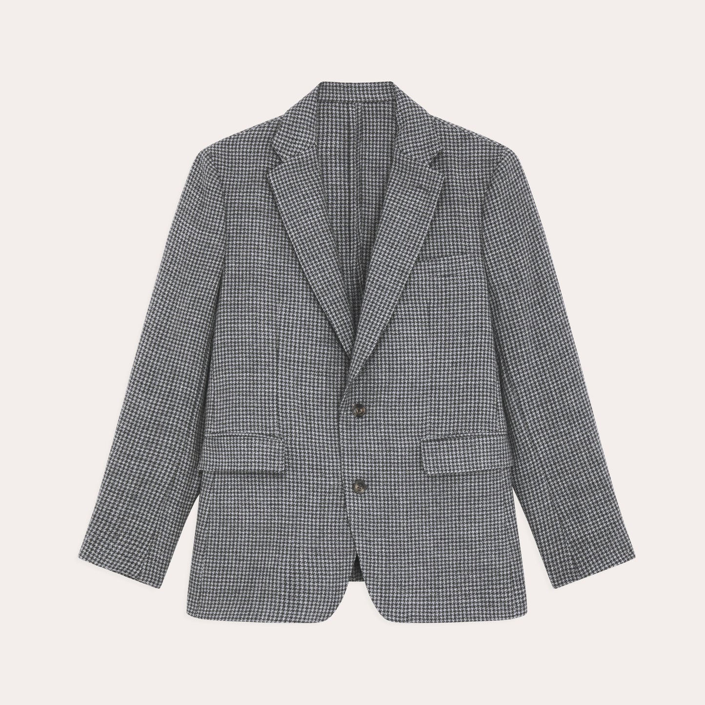 Veste en laine pied-de-poule grise