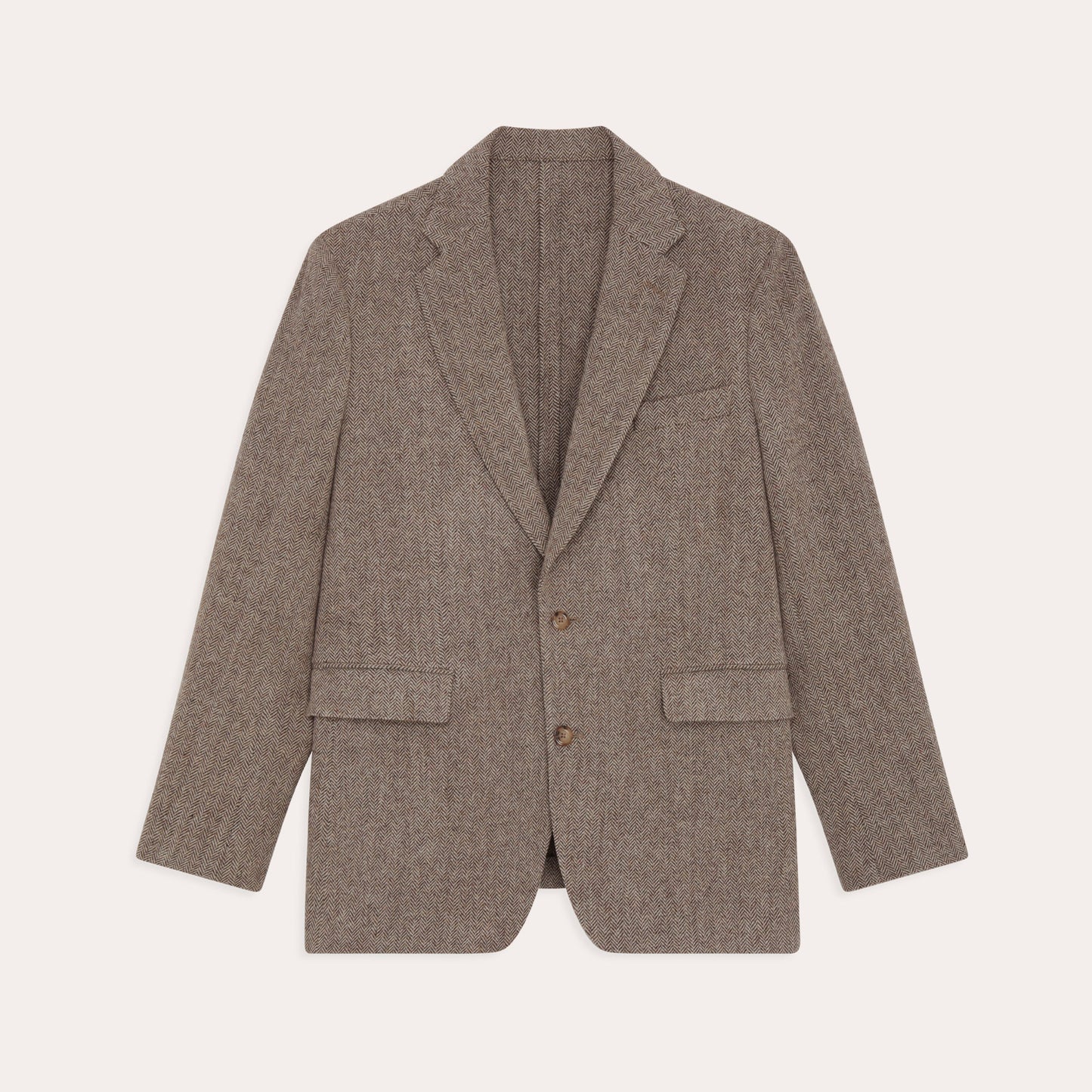 Brown herringbone wool jacket