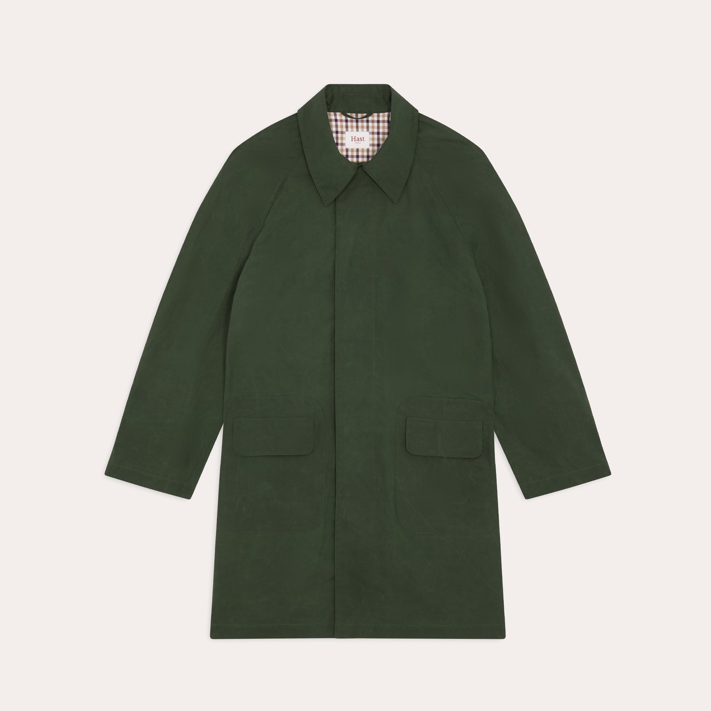 Imperméable en coton ciré vert