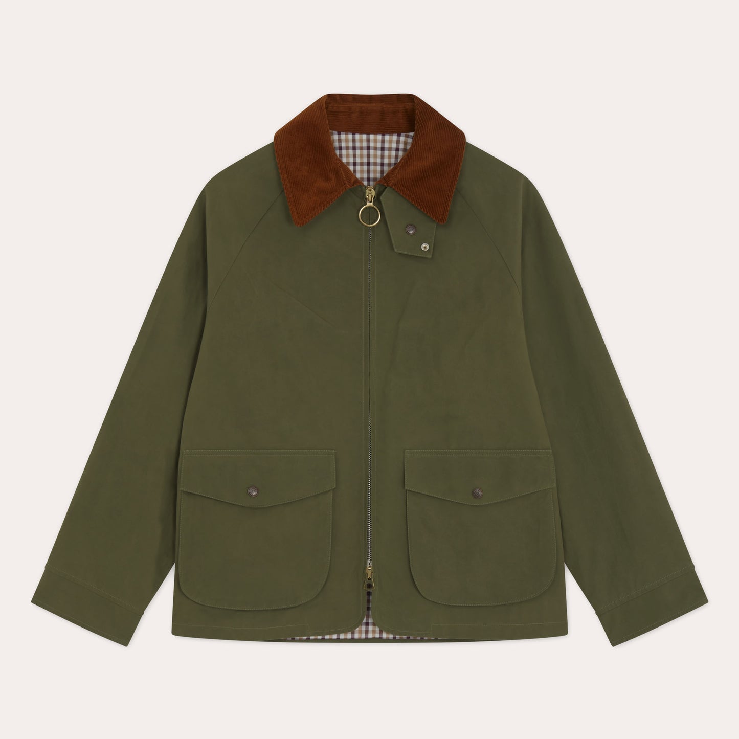 Blouson en coton ciré vert