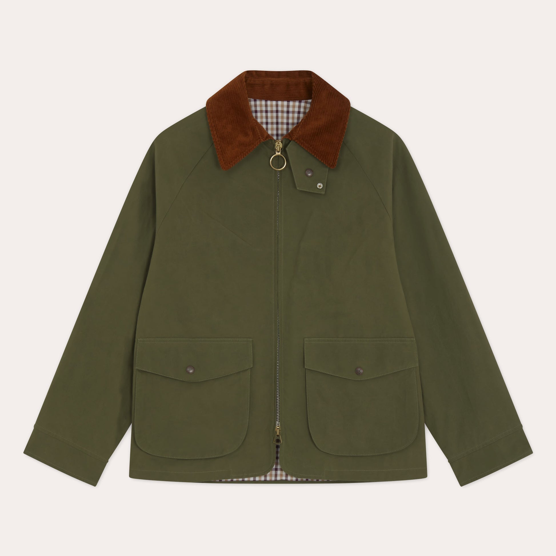 Blouson en coton ciré vert