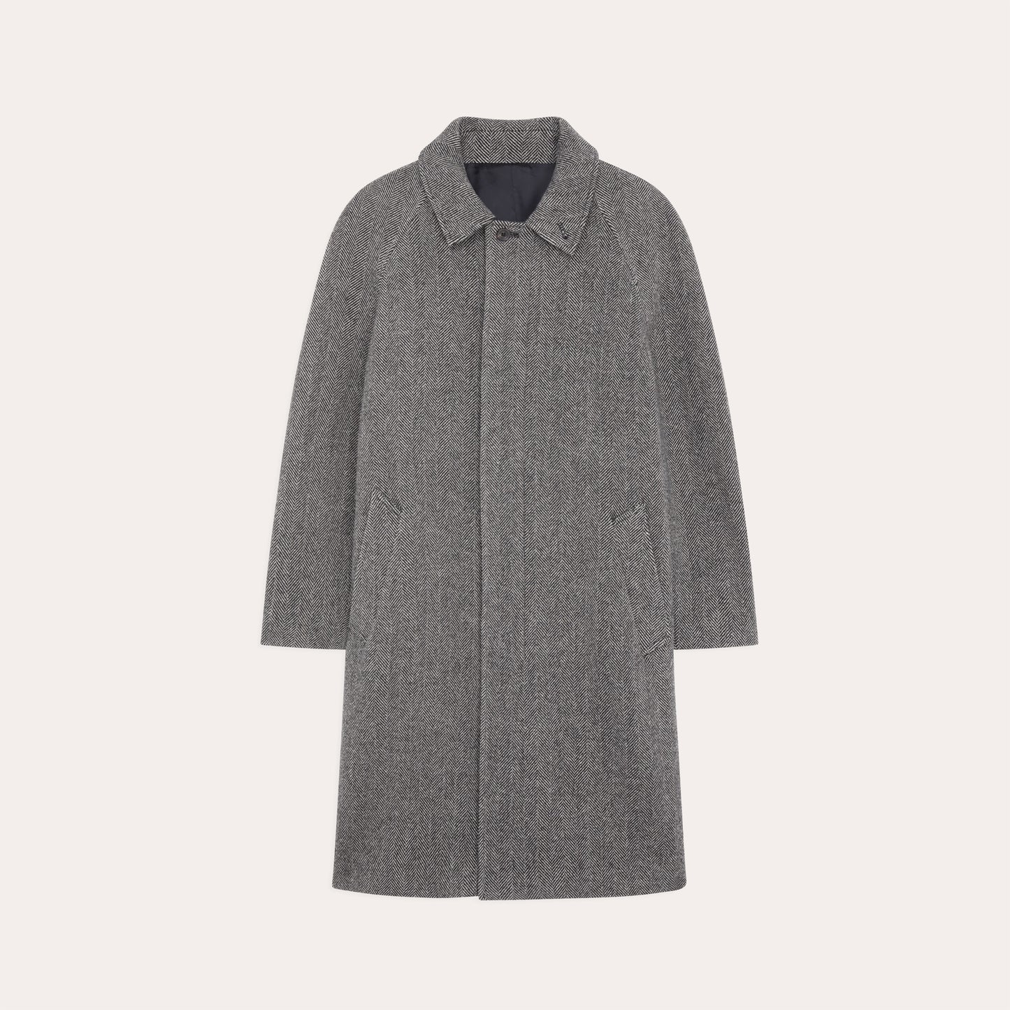 Manteau balmacaan en laine vierge gris