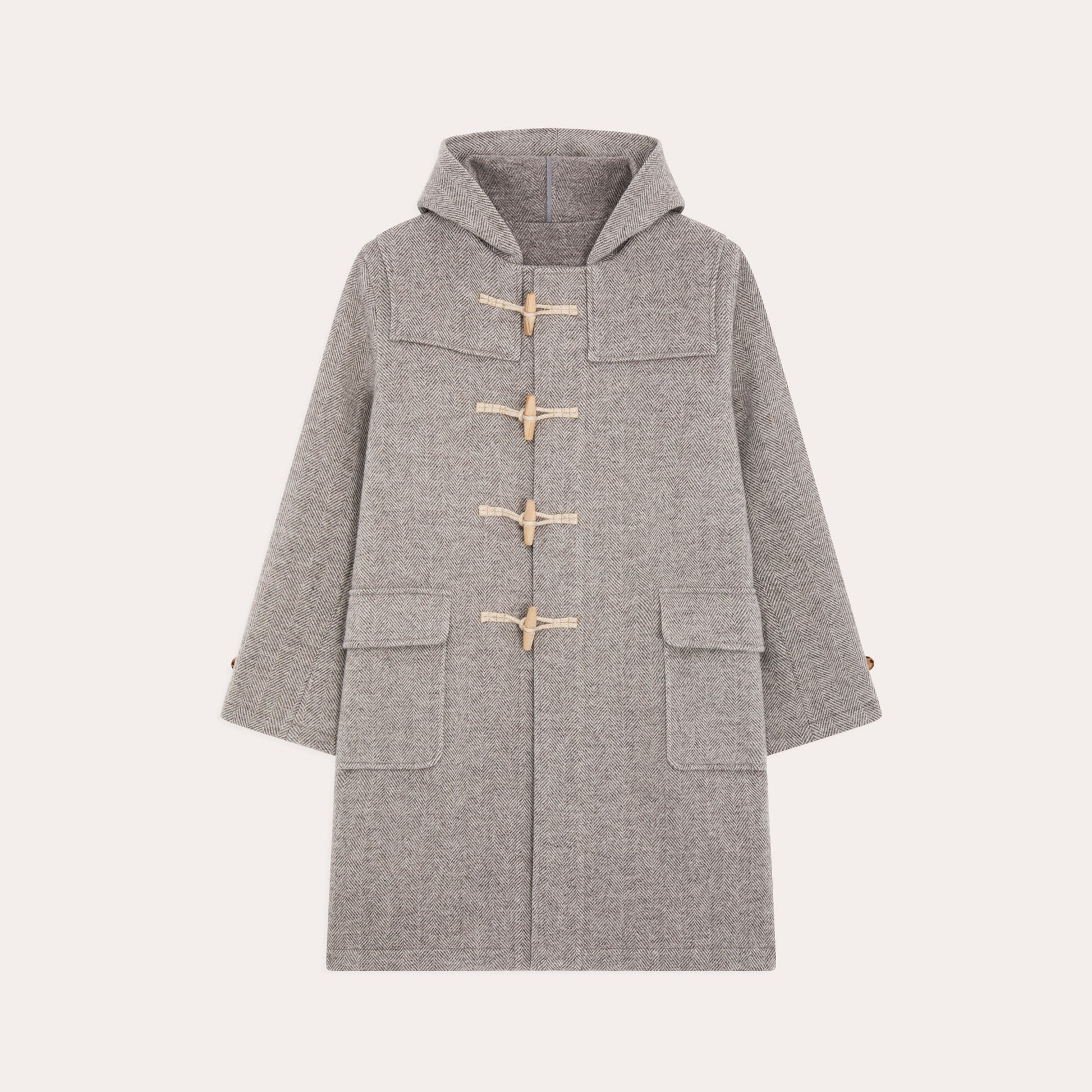 Duffle-coat en laine beige