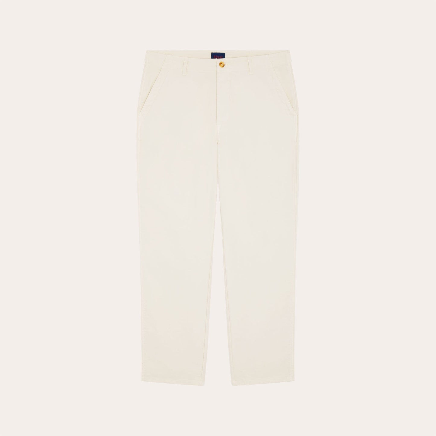 Military pants in ecru cotton moleskin