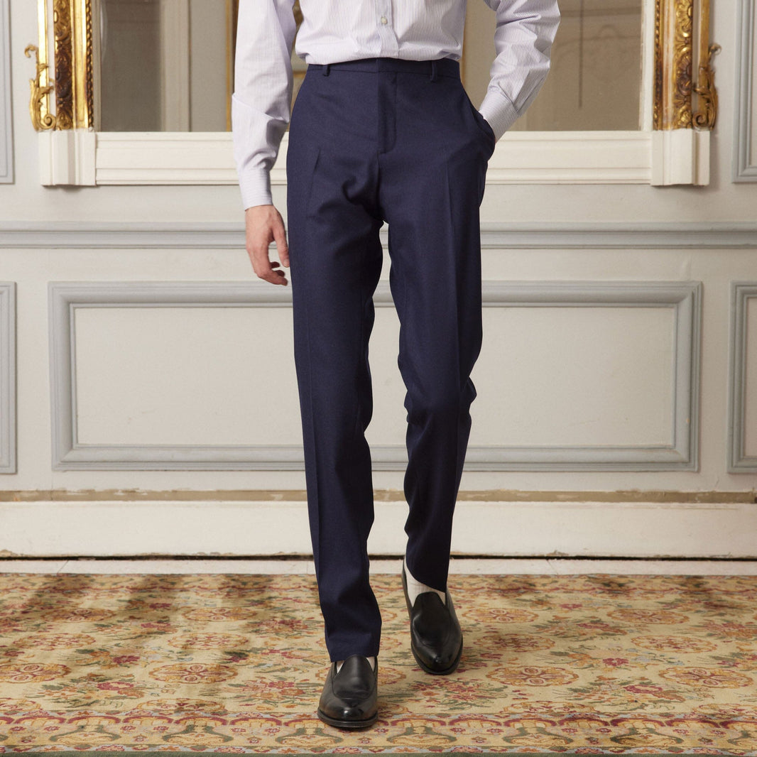 Pantalon en flanelle de laine marine