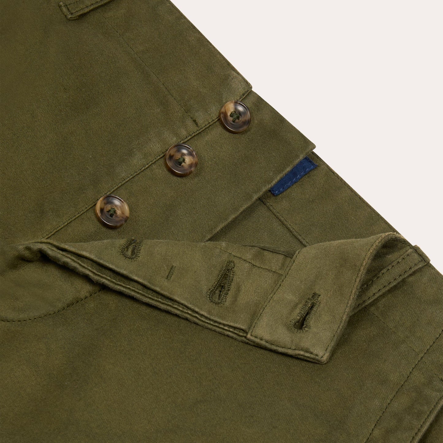 Forest green cotton moleskin military pants