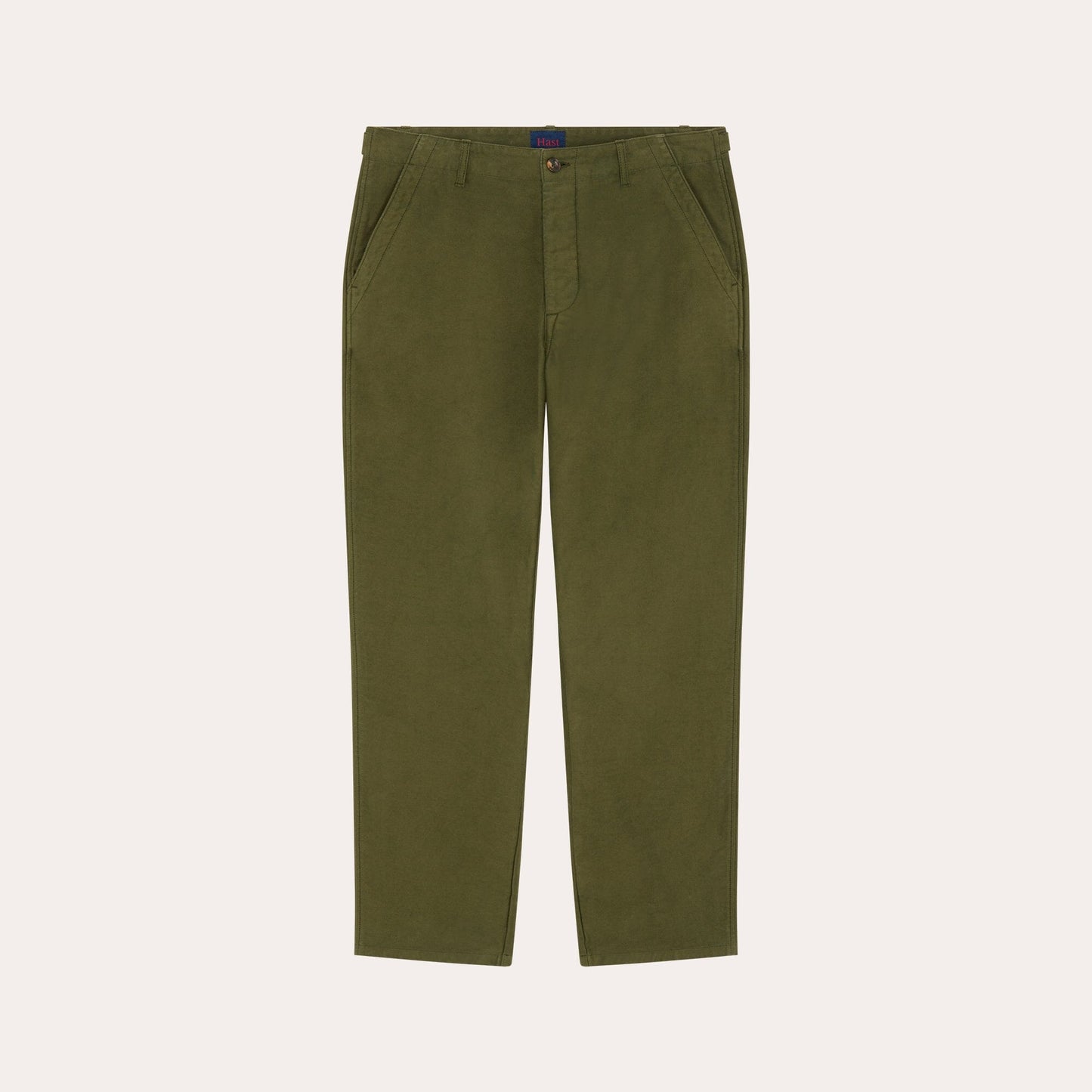 Pantalon décontracté en moleskine de coton vert forêt